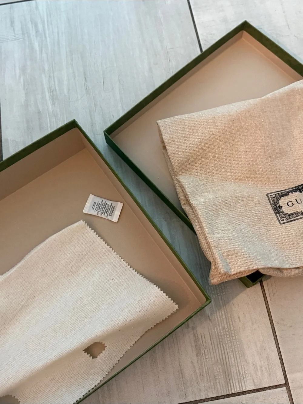 NWT Gucci Olive Green Patterned Gift Box